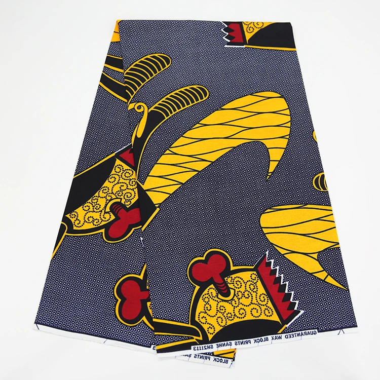 African Wax Fabric 100% Cotton Tissue Pagnes Africain For Dresses