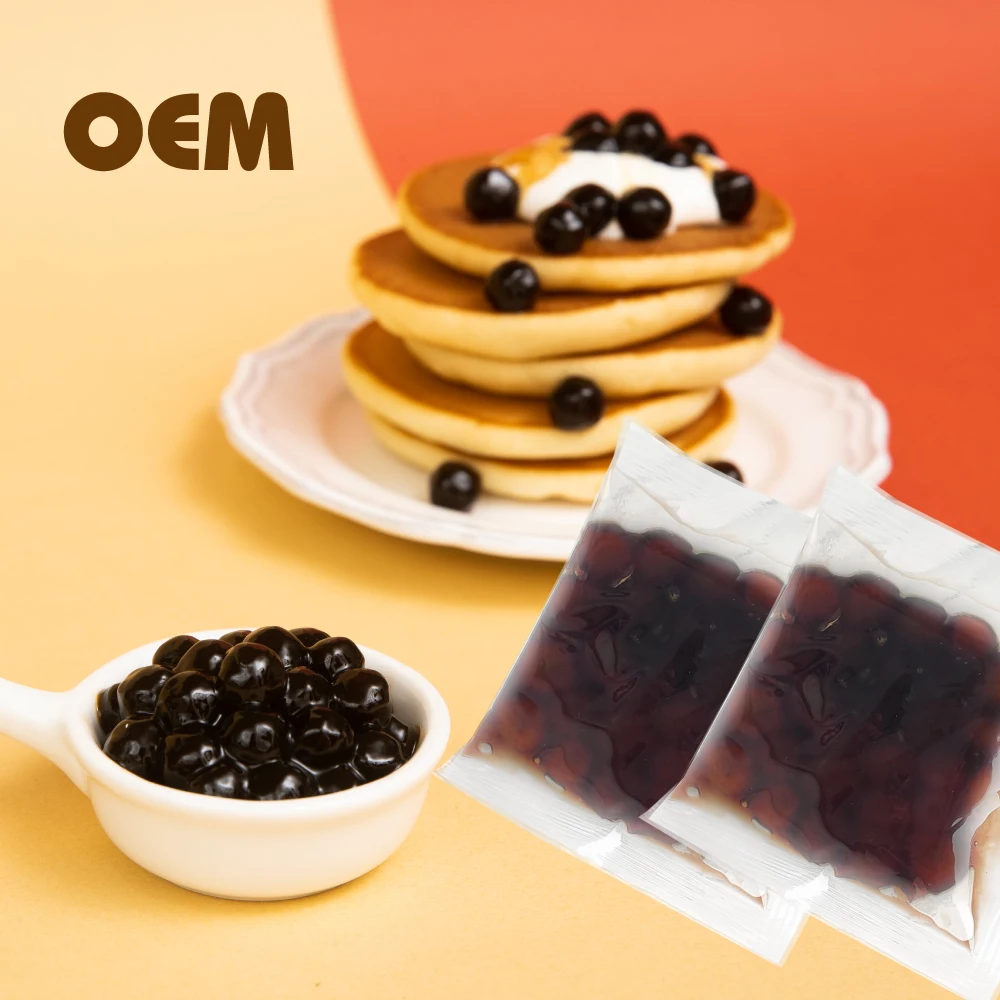 OEM Black Tapioca Pearls 30g Instant Boba Pack For Bubble Tea
