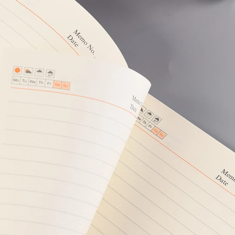 
Custom Logo Cheap A5 A6 Business Planner Diary Embossed Pu Leather Notebook 