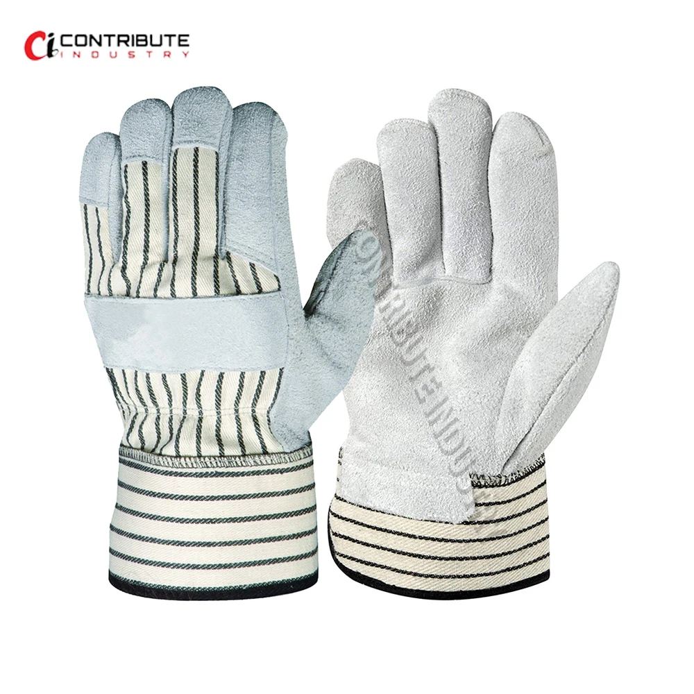 Safety Hand Protection Construction Gloves  Canadian Rigger Welding Gloves Cow Split Leather Working gloves