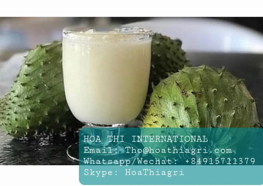 24 Month Shell Life Sterilized Sweet Sugar-Free  Frozen Soursop Pulp With Seed/Seedless Origin From Vietnam