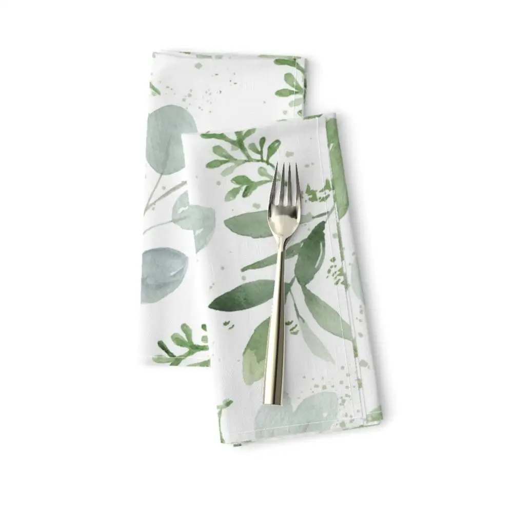 100%recycled Cotton cheap price dobby weave bleached 270 GSM christmas style woven wholesale home kitchen tea towel dish cloth