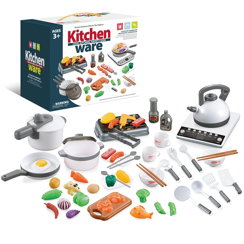 
5715 play pretend toy set 52-pc kitchen ware playset educational toys kitchen tools for children 
