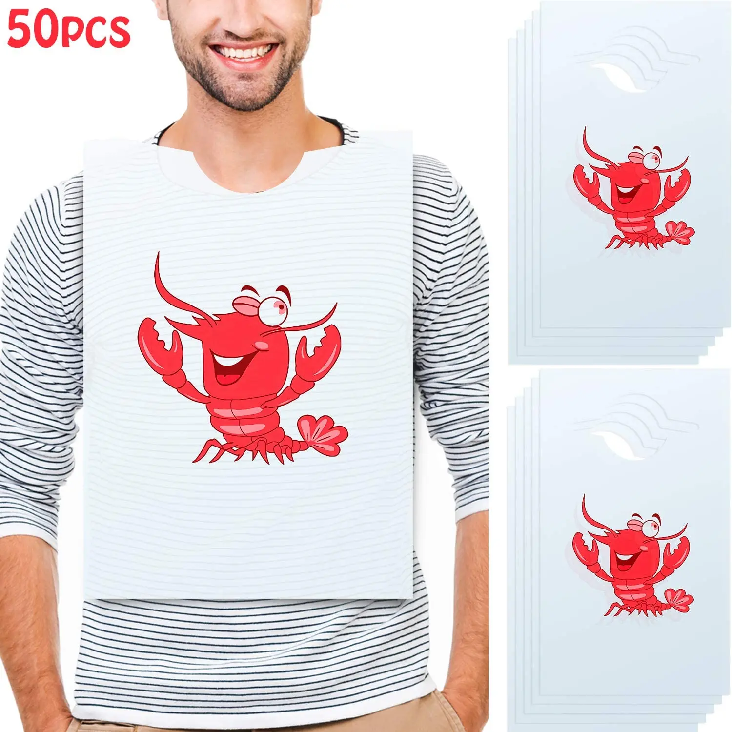 Disposable Plastic Lobster Bibs Crawfish Bibs Crab Feasts Bibs - Keep Clothing Clean Direct from Vietnam Manufacturers Storage