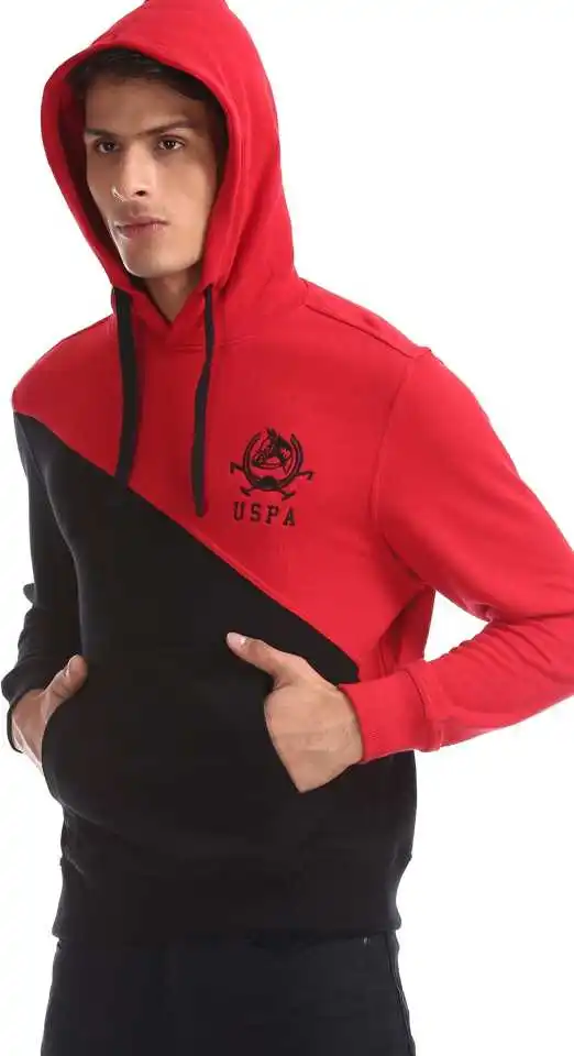 Dual Tone Custom Logo Pullover Cotton Men Long Sleeve 100% Cotton Wholesale Hoodies