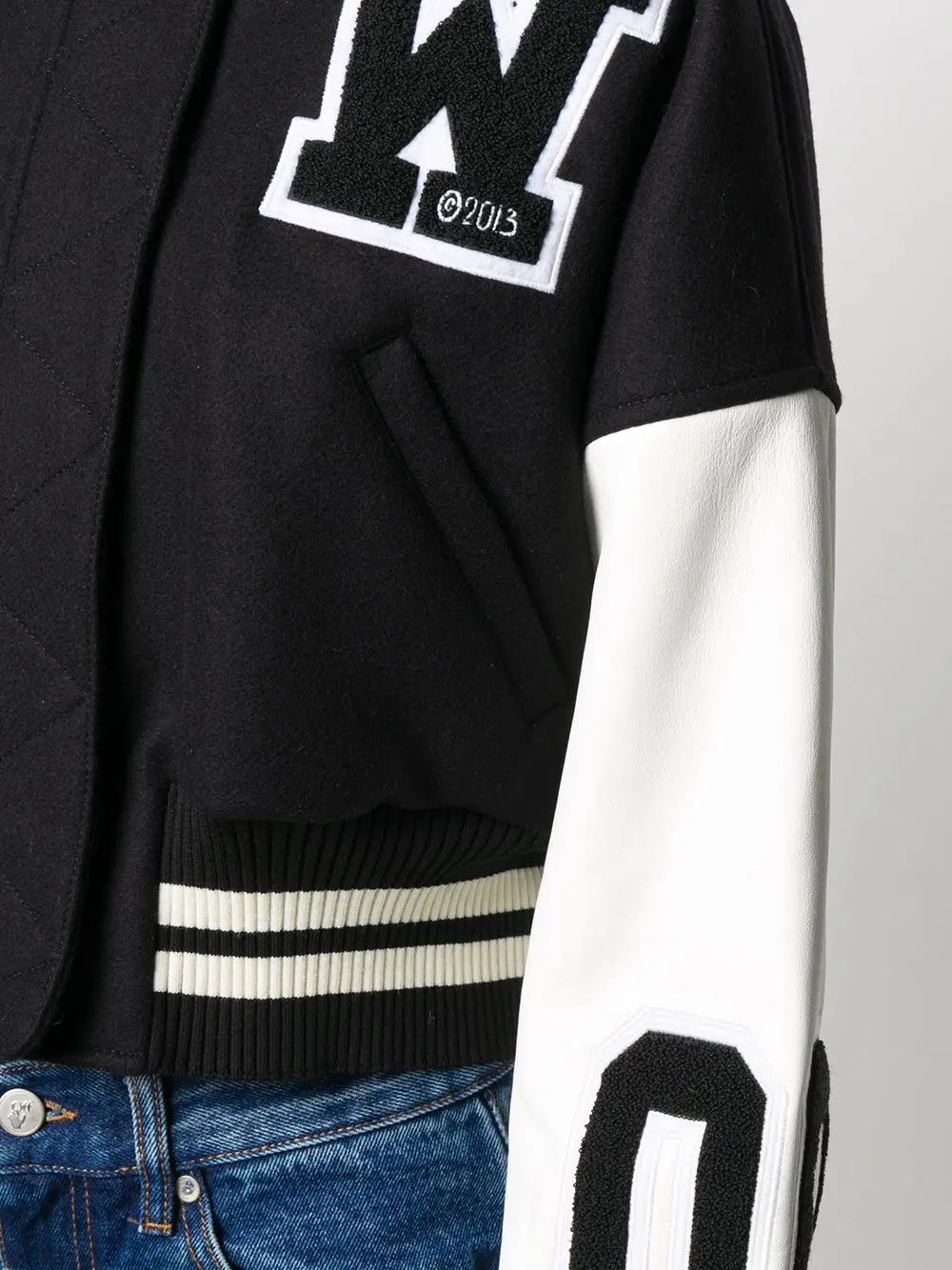 Wholesale High Quality Ladies Cropped Varsity Jacket
