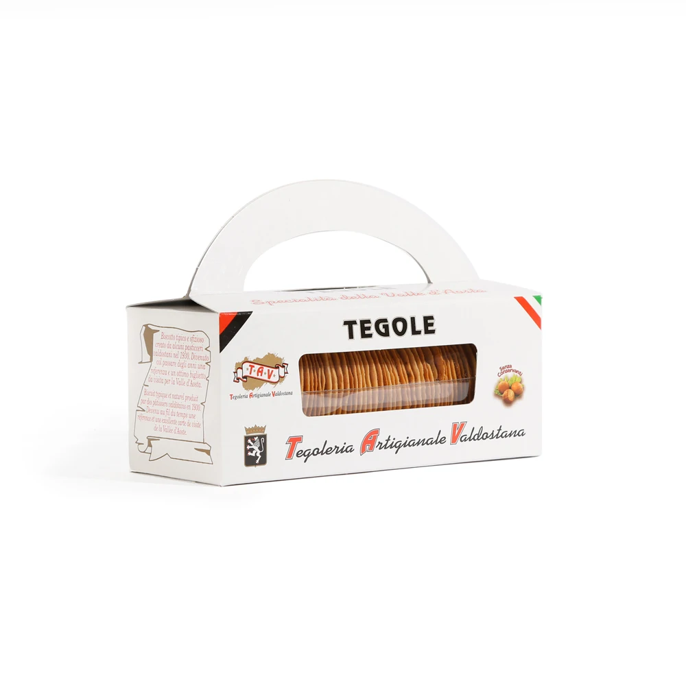 Высококачественный Итальянский gr. Бисквитное печенье с Лесным Орехом tegole 200