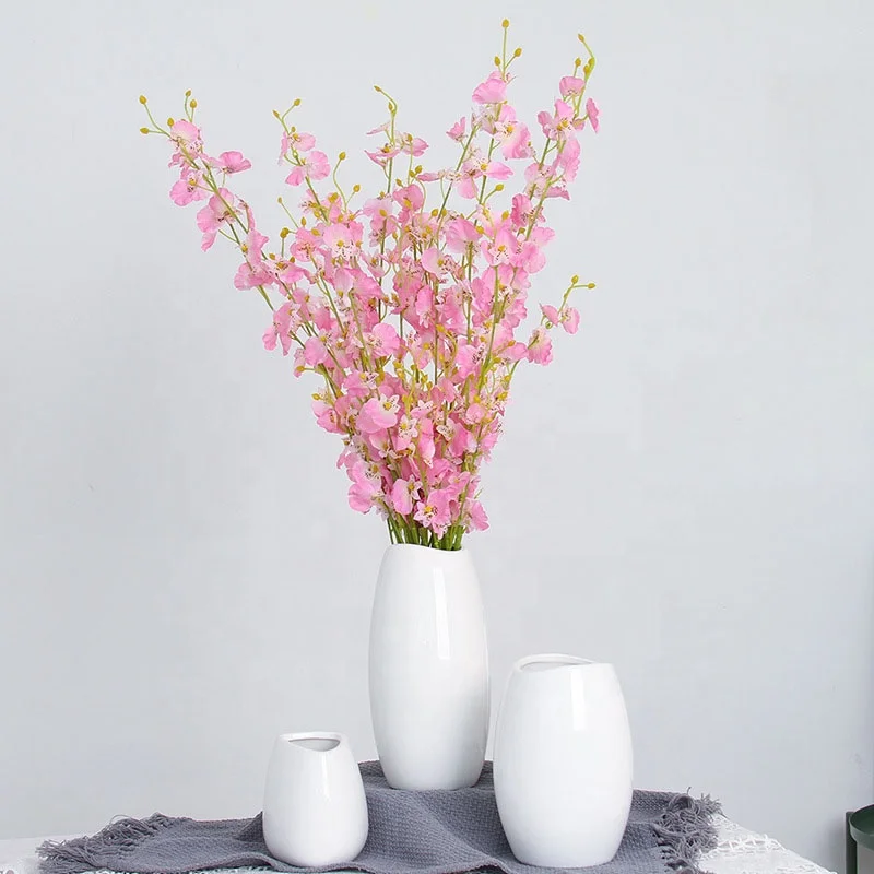 Porcelain Crafts Modern Elegant Home Decorative Flower White Ceramic Vase Set