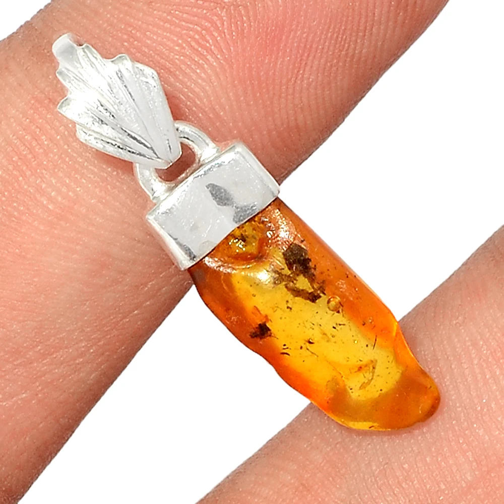 925 Подвеска из драгоценного камня в индивидуальном стиле однотонные желтые балтийские янтарные Женские Подвески большого размера от индийского дилера