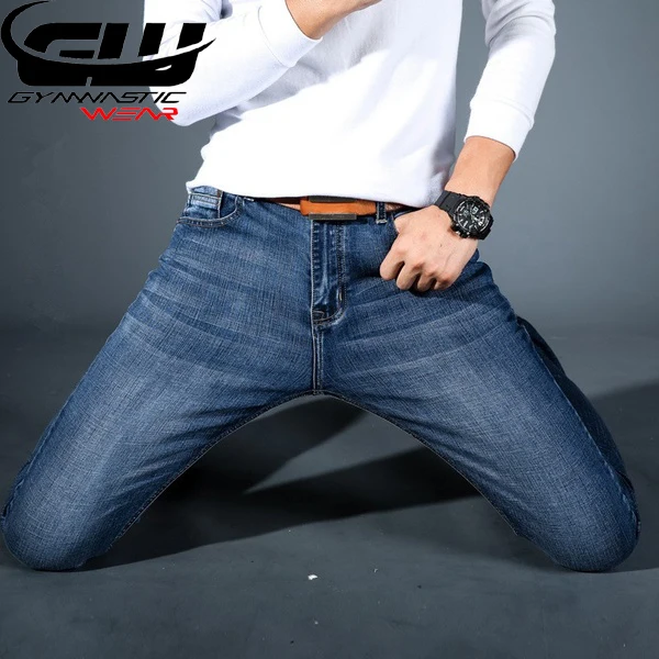  Брюки мужские облегающие классические офисные штаны с принтом повседневные джинсы средней длины новый стиль