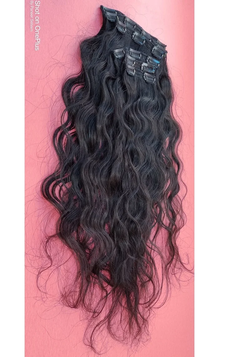 Wholesale 100% Real Virgin Remy Human Hair Extension Premium Quality 1 Piece Raw Unprocessed Indian Waves Curls Cheap Price