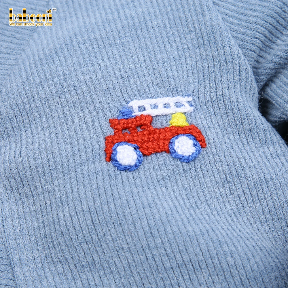 Fire truck crochet cardigan OEM ODM customized hand made embroidery wholesale manufacturer - ST078