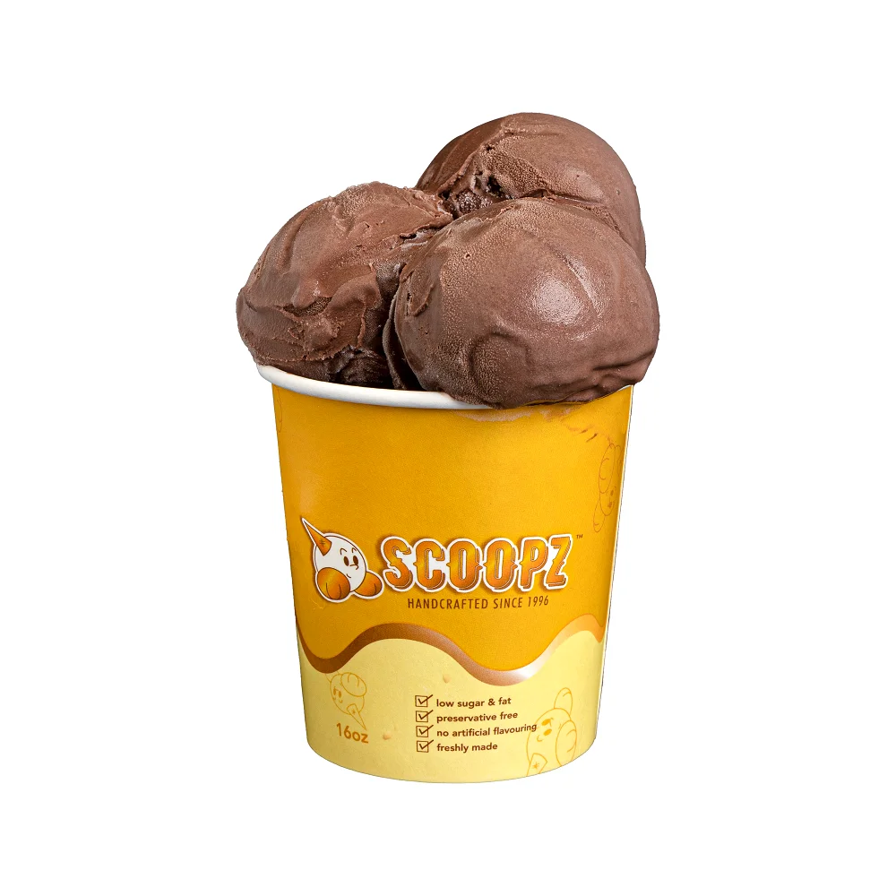 Handcrafted Dark Rich Cacoa Taste Est 8 months Shelf Life Soft Classic Chocolate Ice Cream (16oz Pint) Made in Singapore