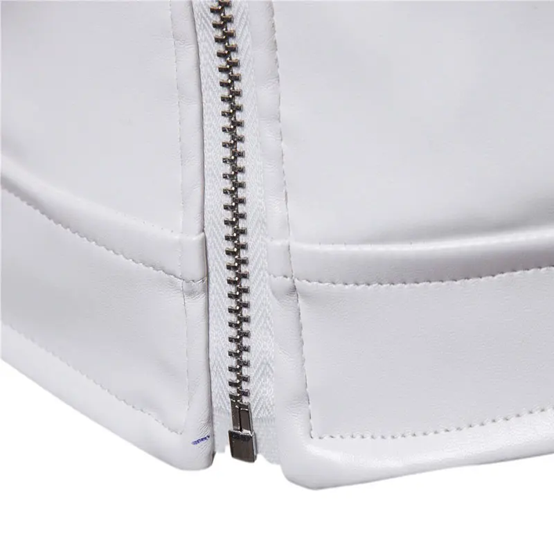 Лидер продаж белая кожаная съемная куртка с капюшоном повседневная одежда на молнии мотоциклетная унисекс уличная ветровка кожаные куртки