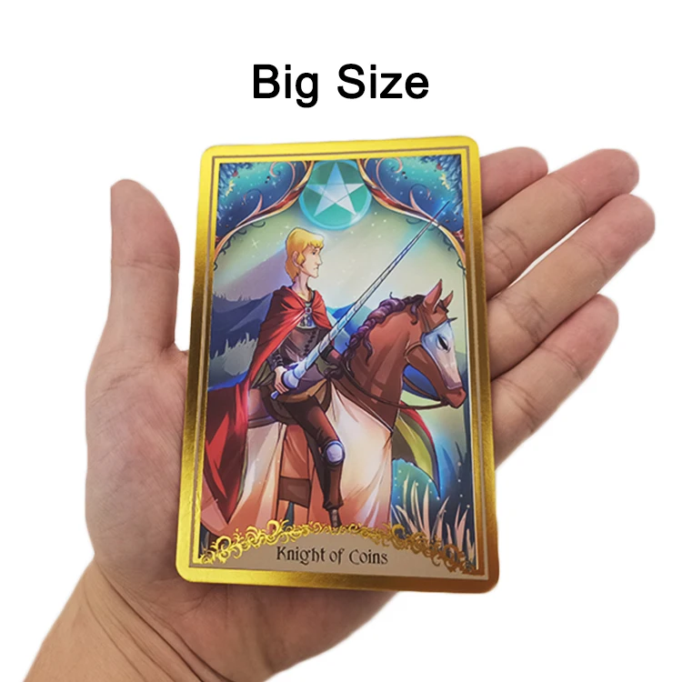 New Design Luxury Gold Foil Stamping Custom Logo Tarod Cards Big Size Tarot Cards