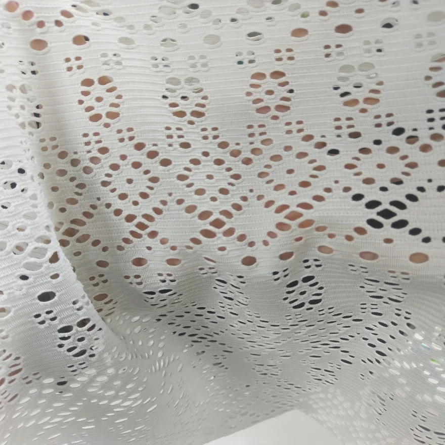 
Beach cover up crochet mesh lace fabric for swimwear garment #DMTL-128 