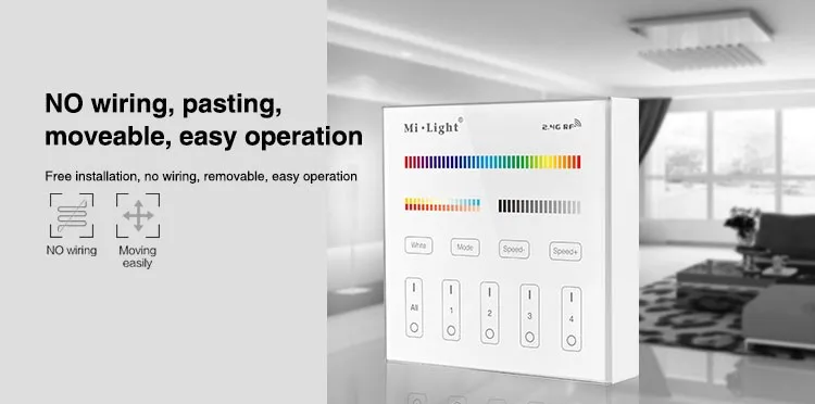 Milight B4 4-Zone RGBW RGB RGBW+CCT Smart Panel Remote Controller for led strip lights lamp bulb led tape ribbon