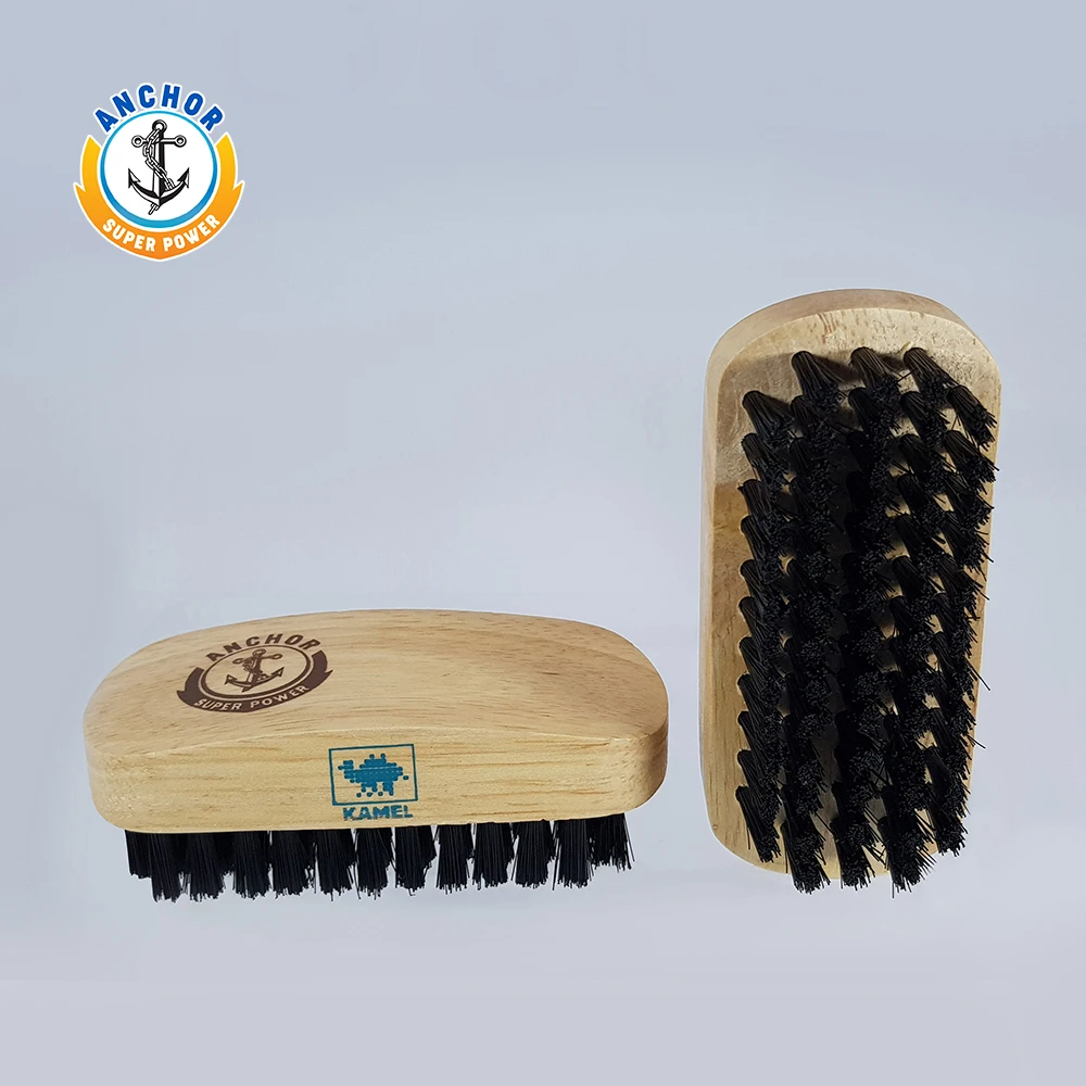 НОВАЯ щетка для чистки обуви с якорем маленькая блестящая деревянная прочной X-образной щетиной