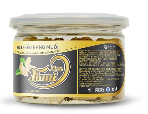 
Faminut Delicious Cashews Nuts Salted Packets for Sales- Good Quality and Good Price 