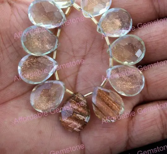 Камень солнца кварц груша изготовление ювелирных изделий драгоценные камни граненые солнцезащитные сверху редкие бусины и