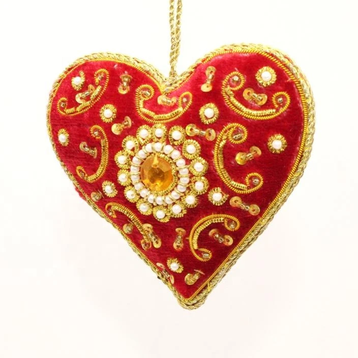 Christmas Hanging Decoration Ornaments Beaded embroidery decoration Zari Embroidery