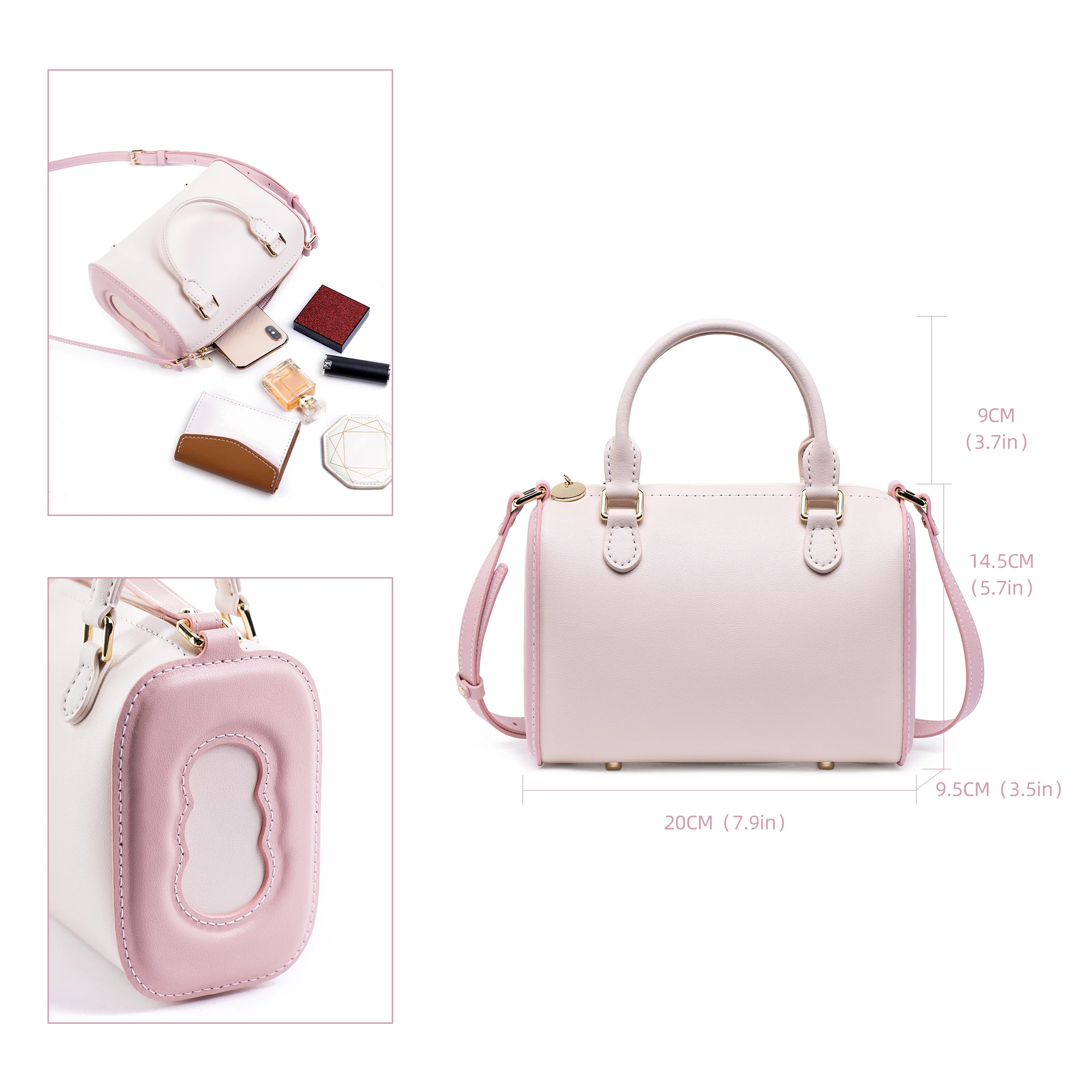 DIY Handmade Bag Kits Designer Boston Pillow Leather Shoulder Travel Bag  Fashion And Vintage  Leather Ladies  Handbags