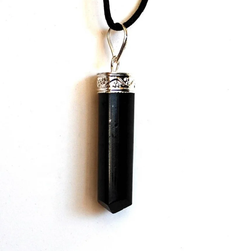 Genuine Black Obsidian Crystal Stone Necklace Pendant
