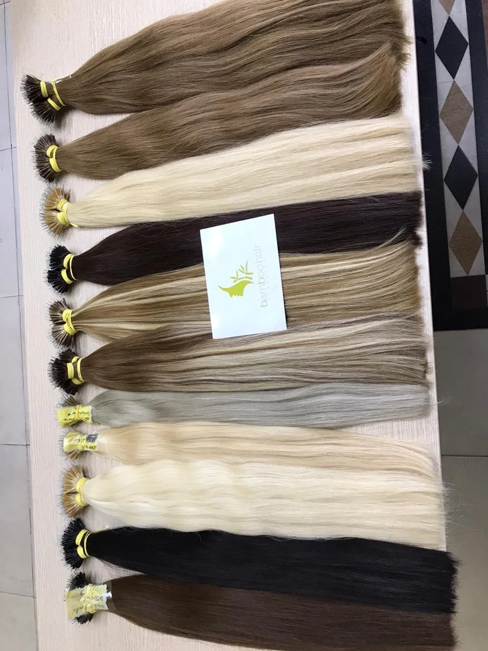 No Tangle Remy Virgin Hair Extension High Quality Keratin Bonds  Flat tip Hair from Bamboo hair Vietnam