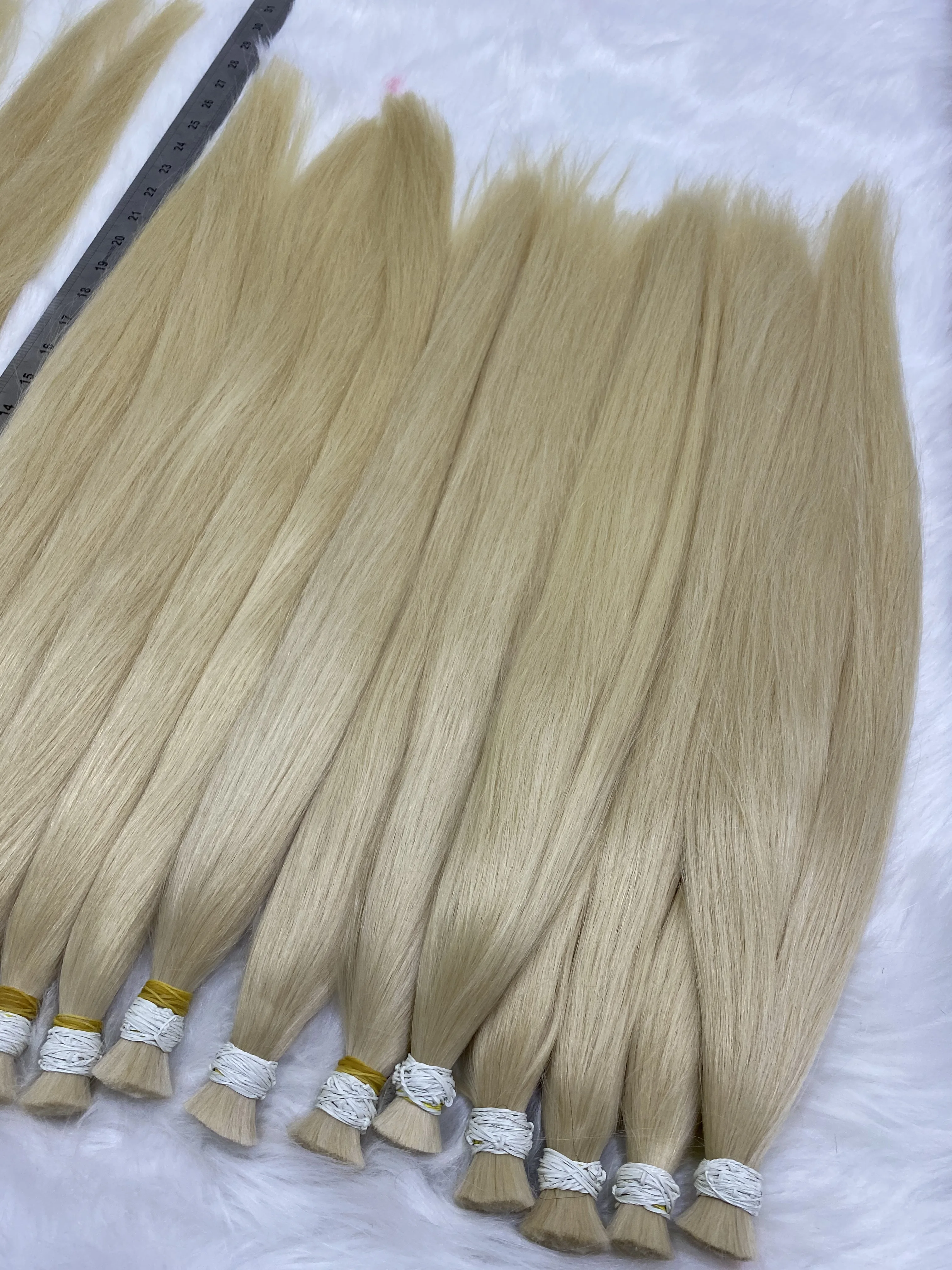Wholesale Bone Straight Blonde Bulk Hair Extension from top Vietnam Factory