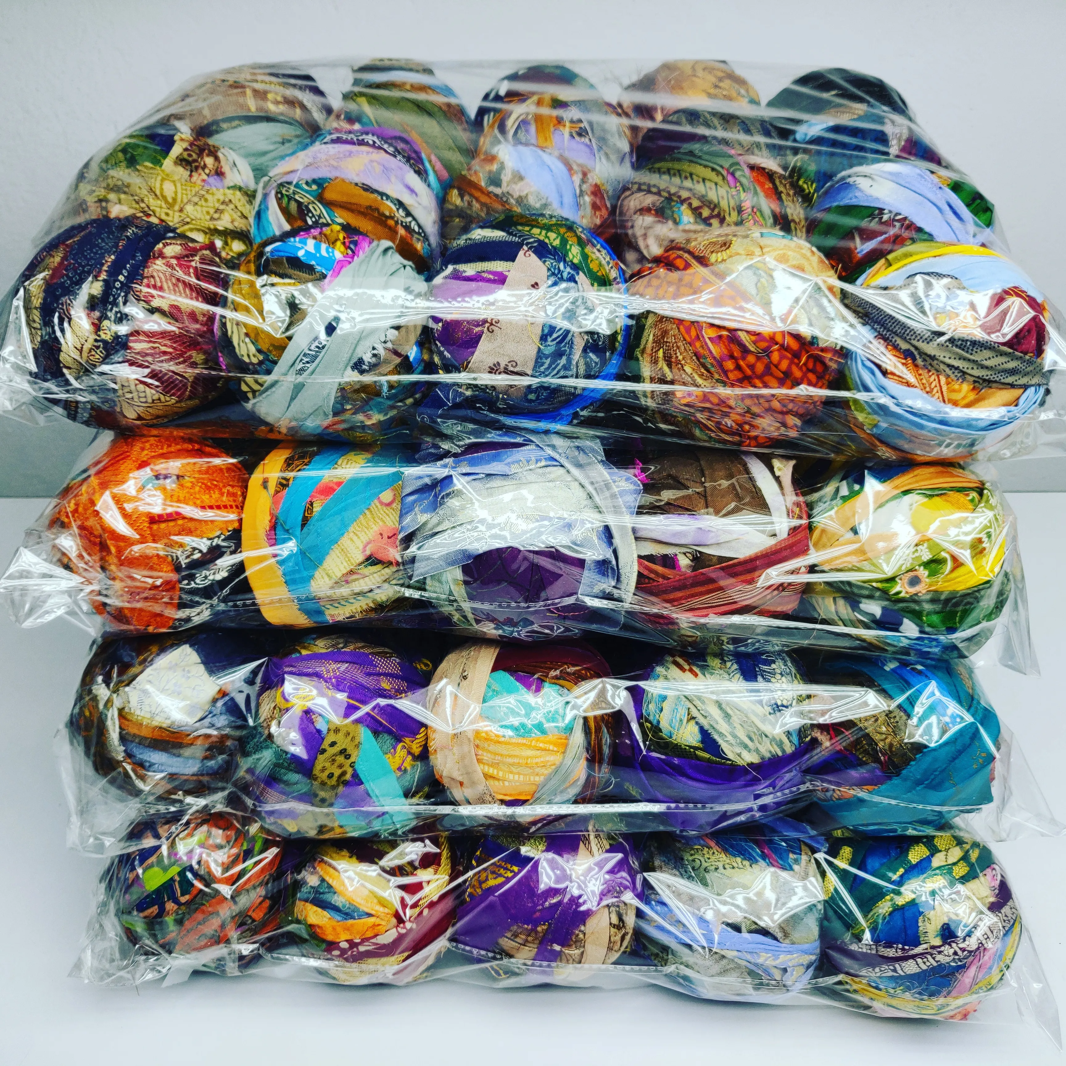 Colorful Recycled Sari silk ribbon wide for patch work, gift wrapping art and craft decoration handmade eco friendly sustainable
