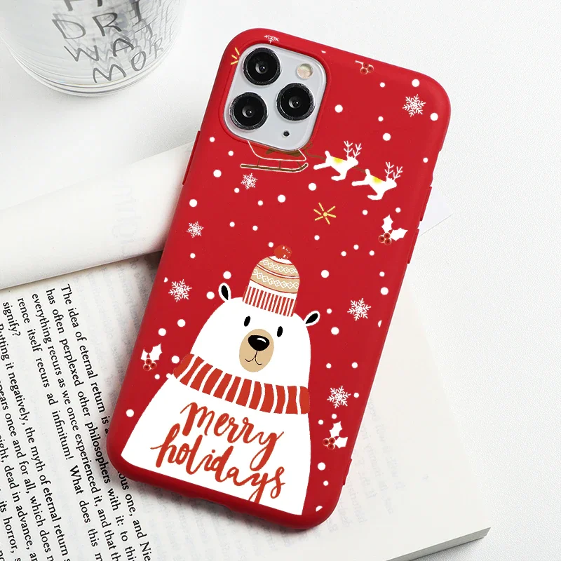 Christmas pattern design shockproof mobile phone cover cute 3d Soft TPU  phone case for iphone 13 pro max 12 mini