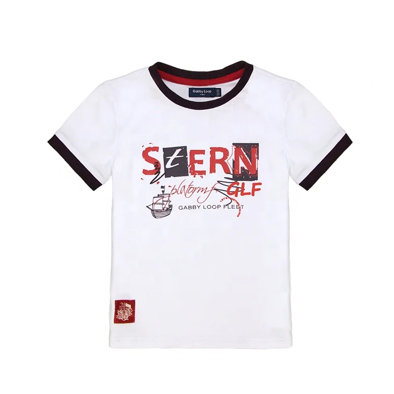 
Boys white t-shirts kids casual tops wholesale cotton tshirt OEM service factory 