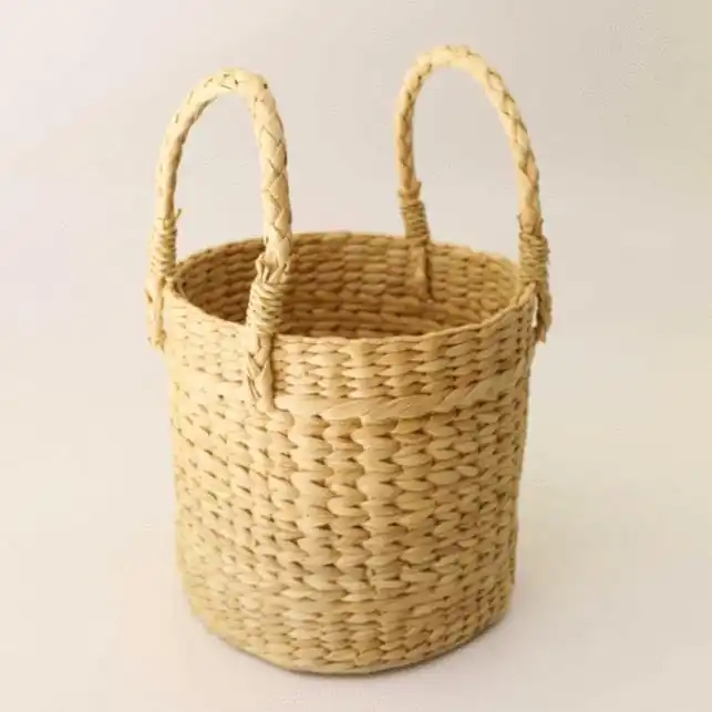 HANDMADE CHIC ECO-FRIENDLY STRAW BASKET BUCKET BAG HANDMADE STRAW BAG TRAVEL BEACH HANDBAG SHOPPING BAG FOR WOMEN