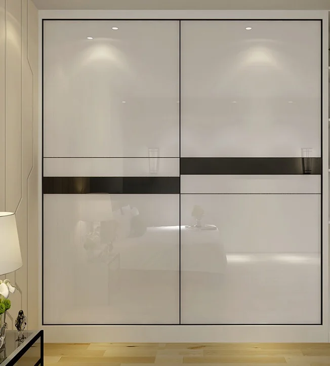 High gloss wooden closet for bedrooms
