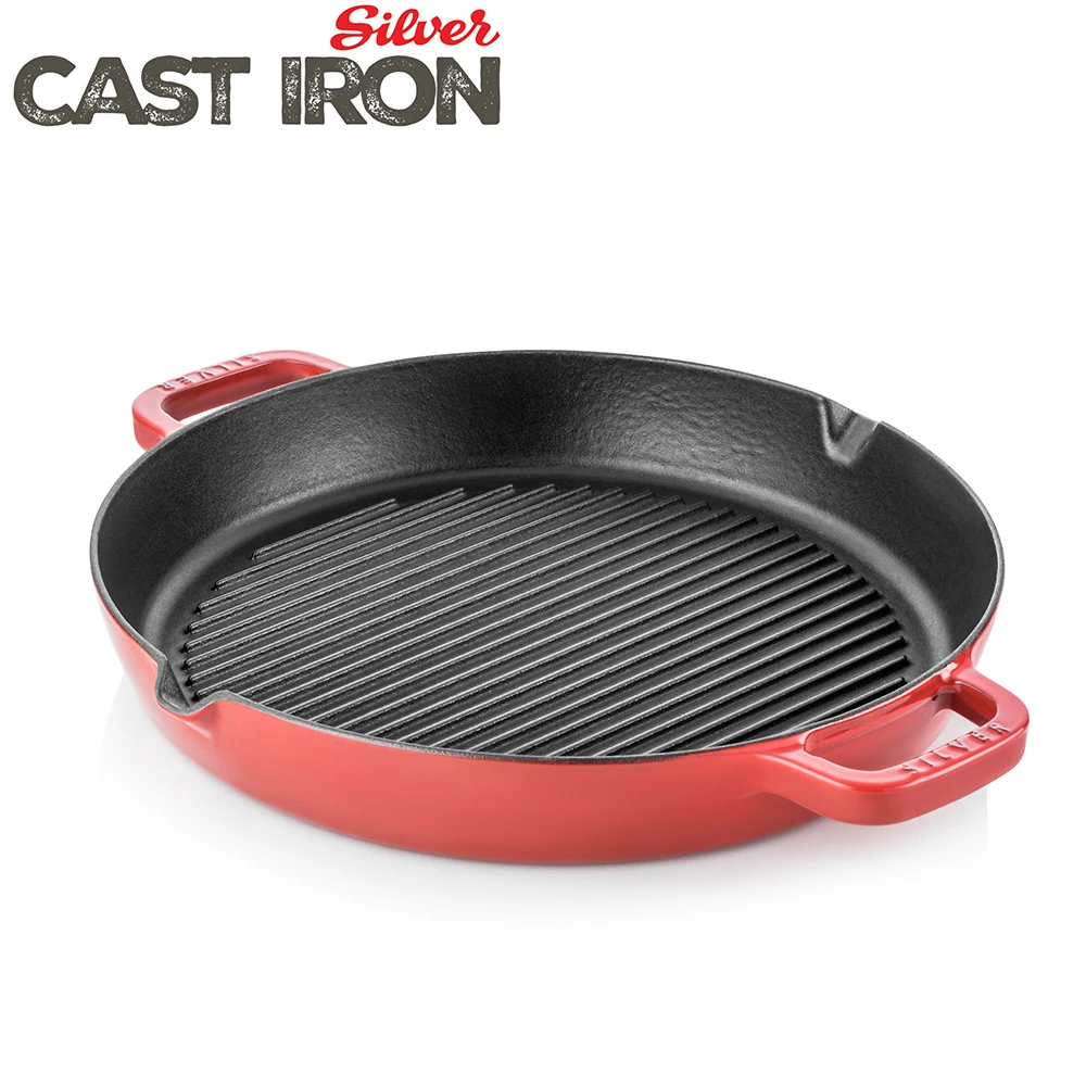 Чугунная сковорода с антипригарным покрытием, 30 см, сковорода, гриль, газовая индукционная плита, кастрюля для яиц и блинов, кухонные и столовые принадлежности, посуда