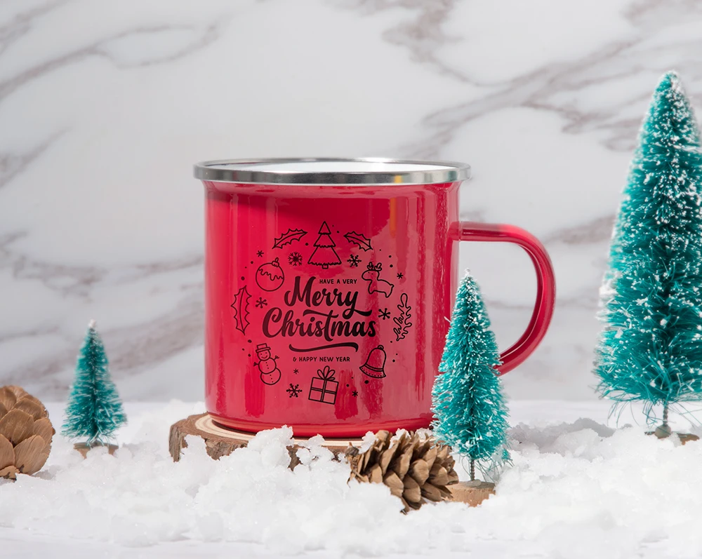 2021 Top Selling Christmas Mug Custom Design Enamel Mug Best Mug For Sublimation