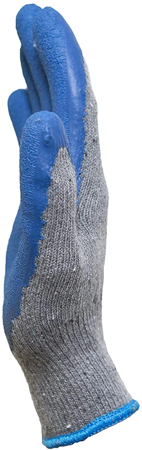 Pairs Large Rubber Latex Double Coated Work Gloves for Construction gardening gloves heavy duty Cotton Blend Blue