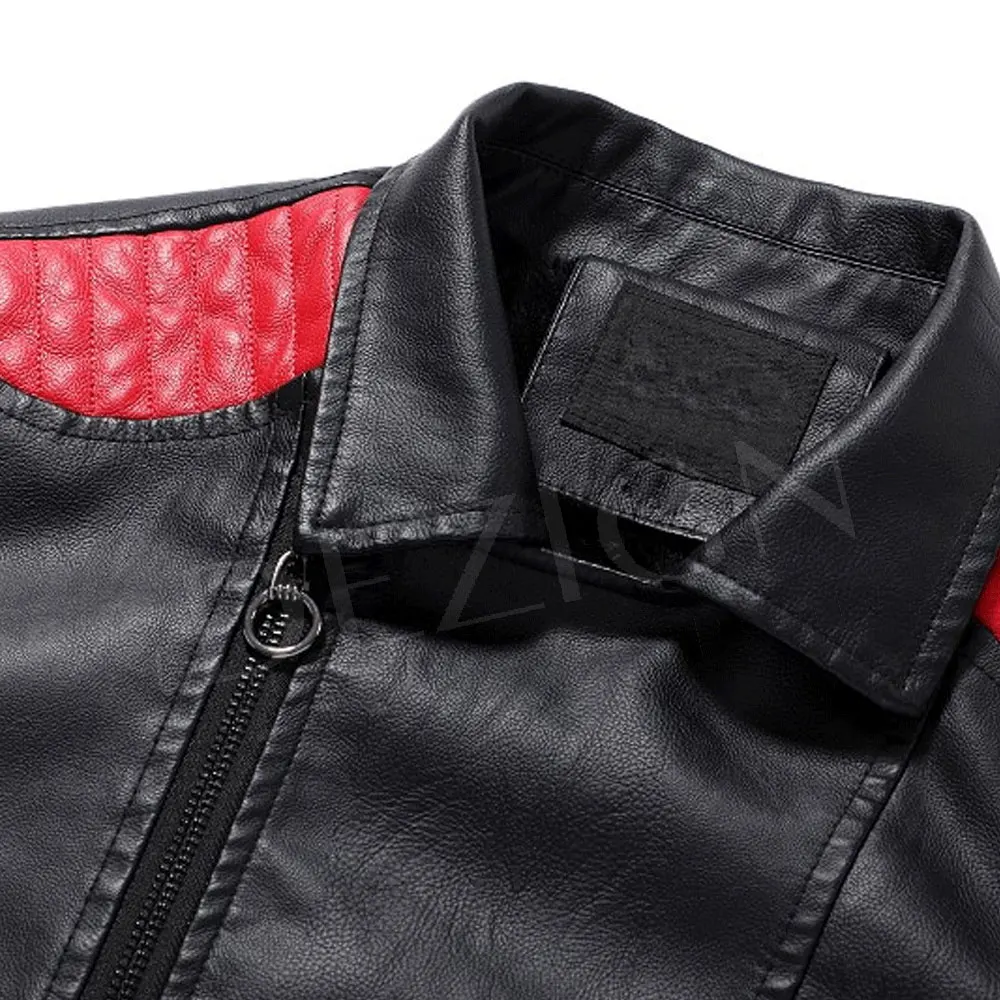  Новейший дизайн однотонная мужская кожаная куртка лучшее качество для продажи