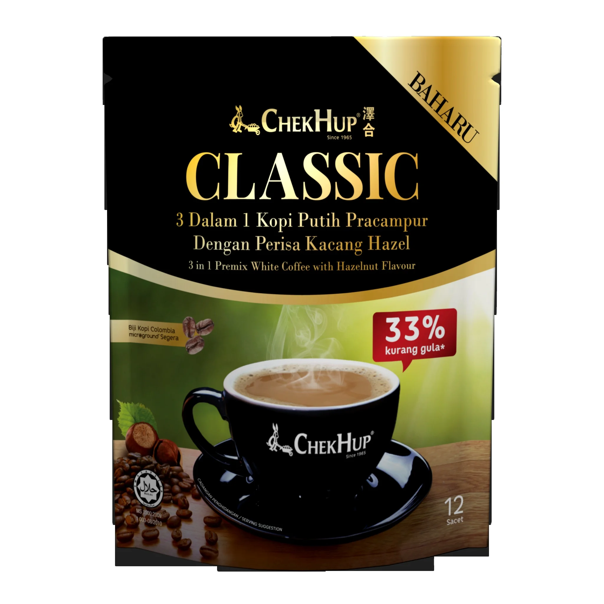 Hot Sale Instant Coffee Chek Hup 3 in 1 Classic White Coffee With Hazelnut From Malaysia