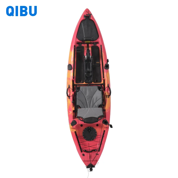 QIBU OEM Plastic Fishing Kayak Pedal Rotomolded Kayak Sit on Top Pedal Kayak with Pedal  Single person