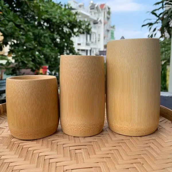 Handmade natural bamboo cups eco friendly original hand crafted bamboo coffee mugs from Vietnam