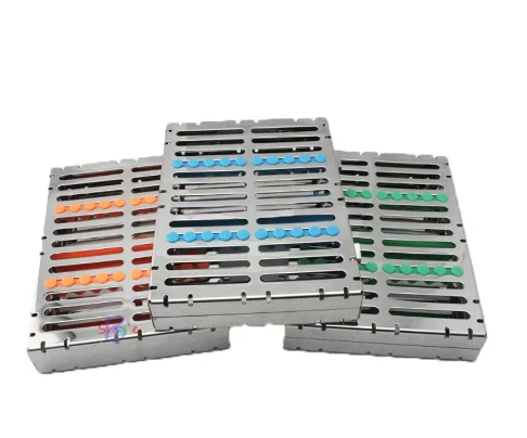 
10Grid Dental Sterilization Cassette Rack Surgical Instruments Holder Tray Stand Autoclavebale Detachable Box 