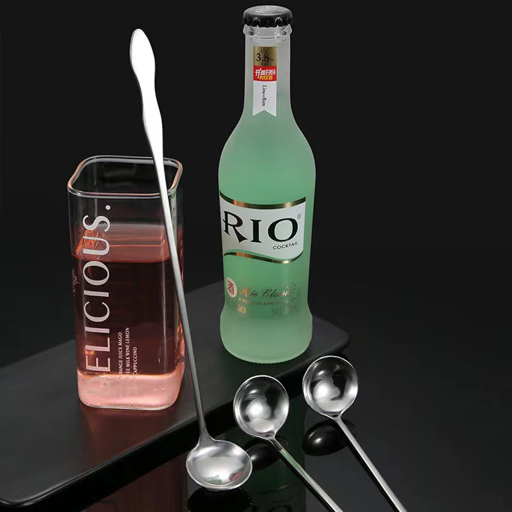 304 stainless steel food-grade elongated spoon personalized pattern design can be customized LOGO