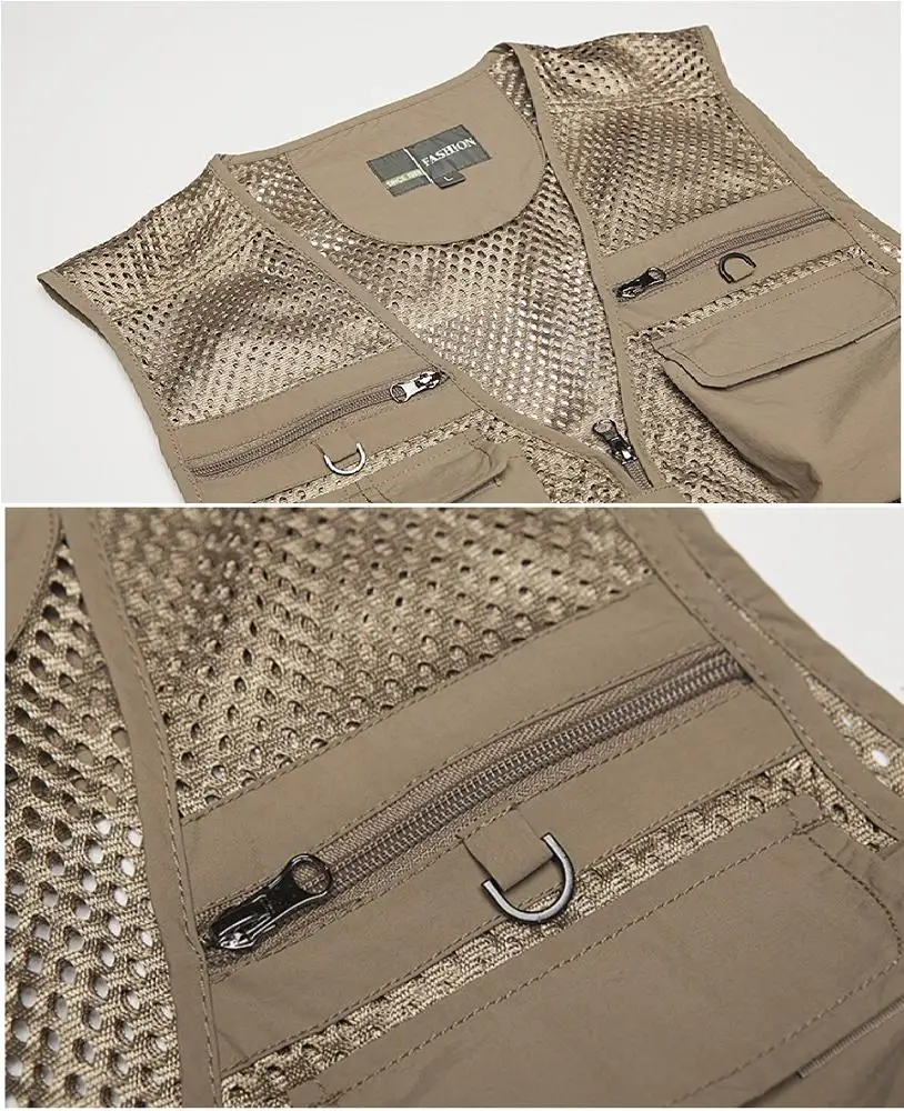 Жилет мужской тактический, летняя безрукавка фотографа, сетчатая, рабочая куртка без рукавов, инструмент, много карманов