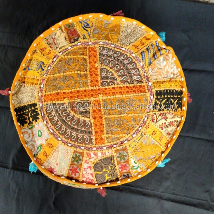 Patch work indian pouf indian style pouf