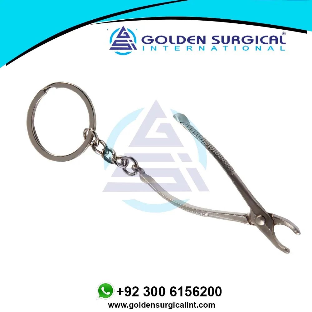Dental Extracting Forceps Keychain | Dentist Promotional Gifts Ideas | Miniature Dental Keychains Custom Key Ring PVC Metal PK