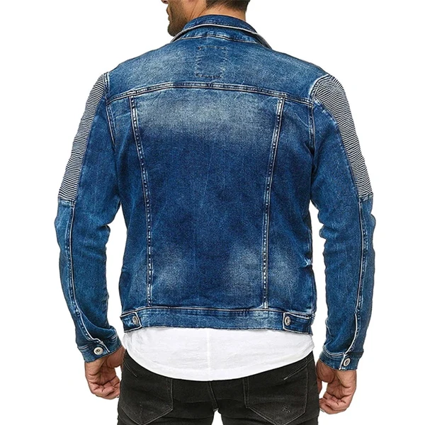 Wholesale Jeans Jacket For Men Ripped Jean Jackets Causal Streetwear Denim Rivets Clothes