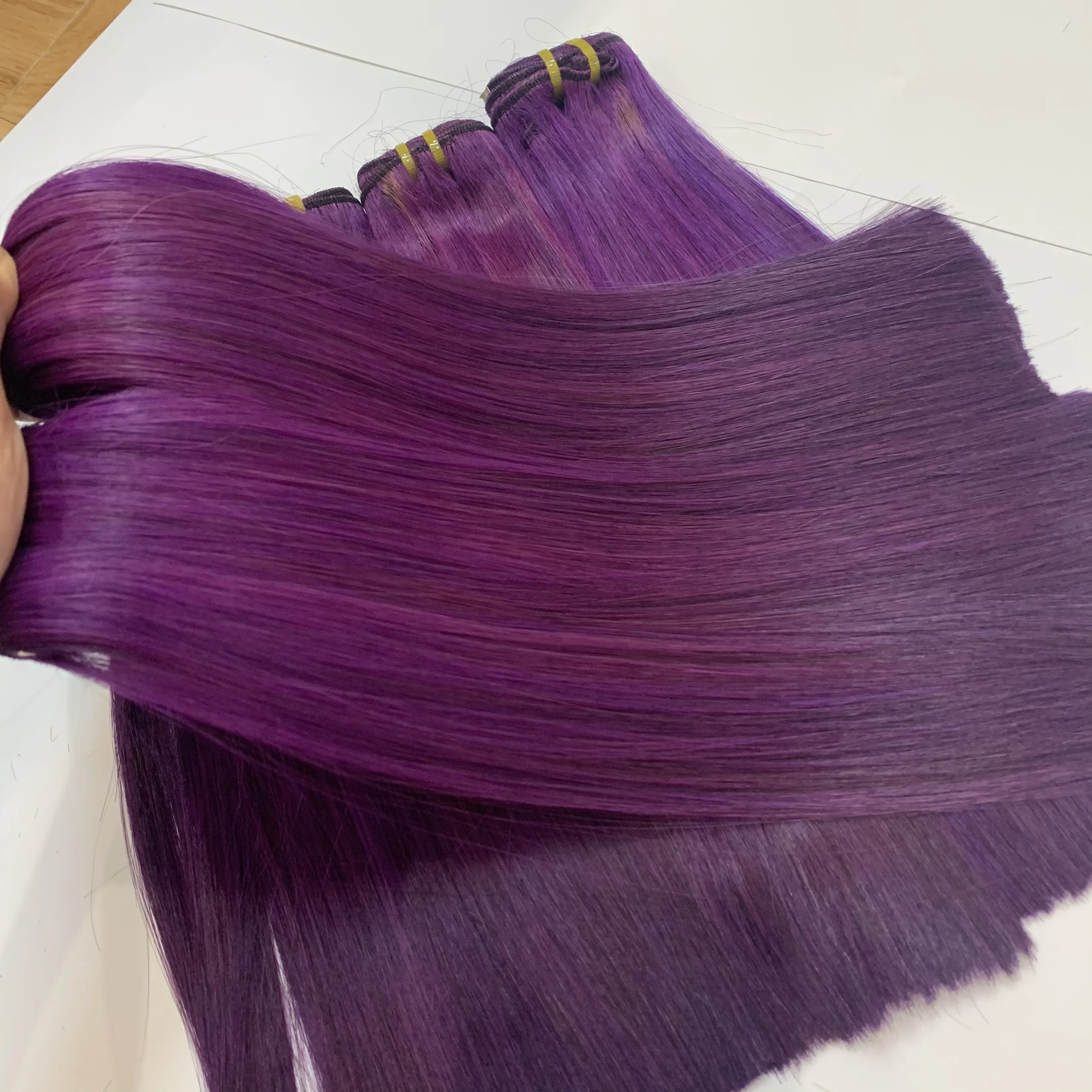 Plan color purle супер двойные человеческие волосы прямые 12 дюймов без tang nit лучшее качество 100% натуральные от Livihair Vietnam