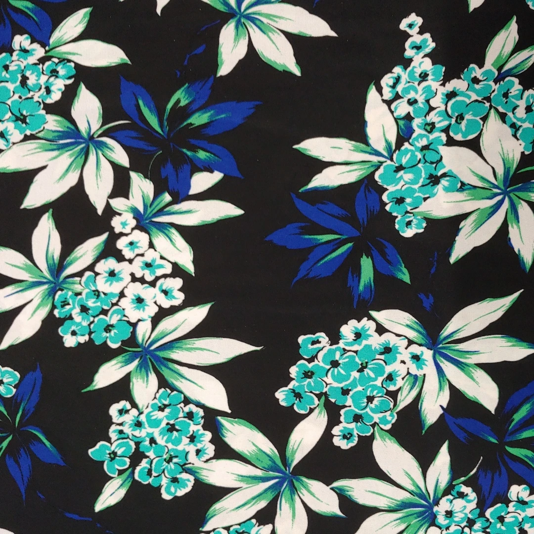 Custom Pattern Flower Design ITY Polyester Spandex Knit Stretch ITY Fabric