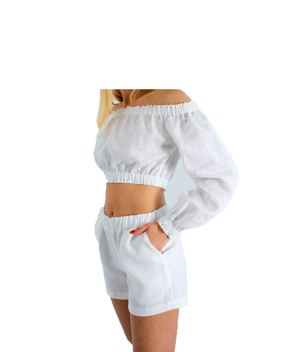2022 White Pure Linen Shorts For Ladies Made With 100% Linen Comfortable  Women Shorts Linen Shorts